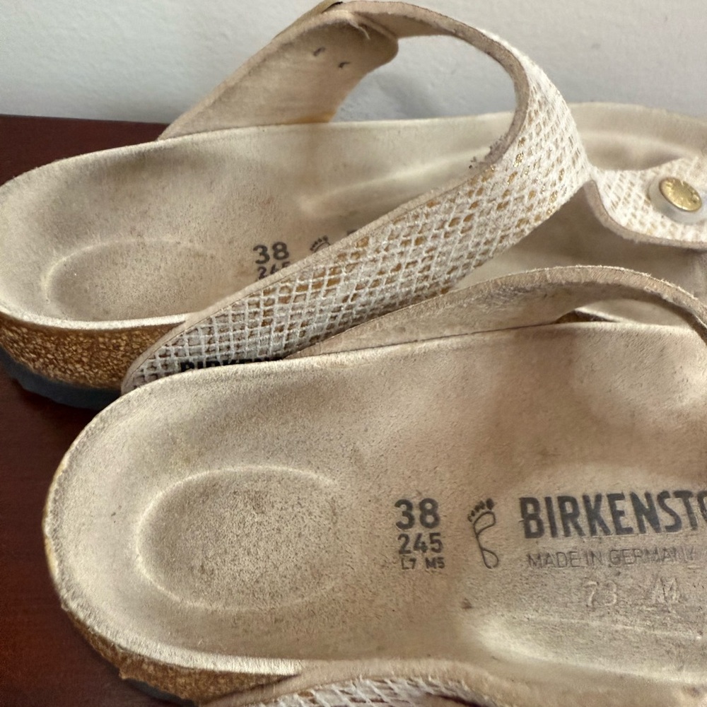 Birkenstock “Gizeh” Shiny Python Sandal In The Co… - image 8